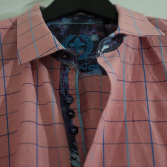COPY - Au Noir salmon checks dress shirt size 6 or 2XL - Picture 2 of 11